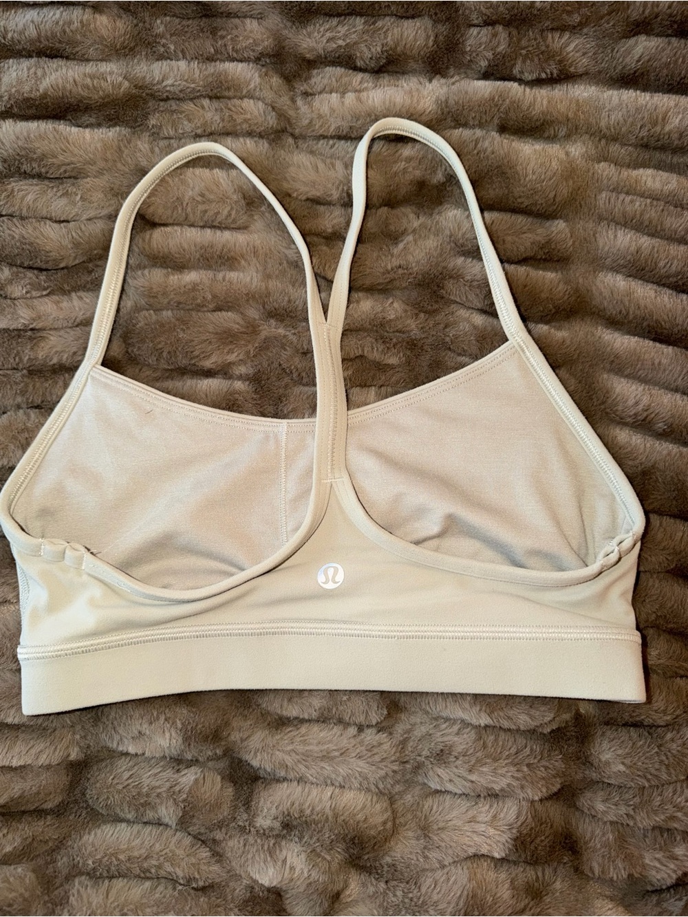 lululemon athletica Neutral Beige Strappy Sports Bra